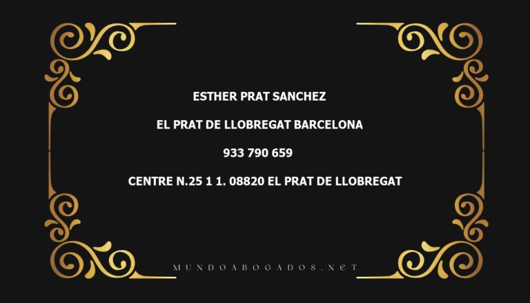 abogado Esther Prat Sanchez en la localidad de El Prat de Llobregat