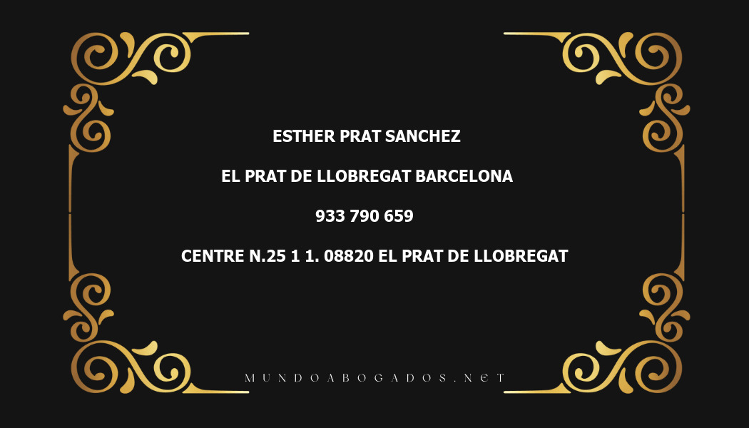 abogado Esther Prat Sanchez en la localidad de El Prat de Llobregat