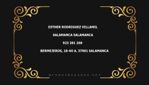 abogado Esther Rodriguez Villamil en la localidad de Salamanca