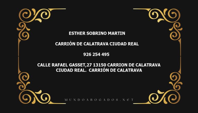 abogado Esther Sobrino Martin en la localidad de Carrión de Calatrava