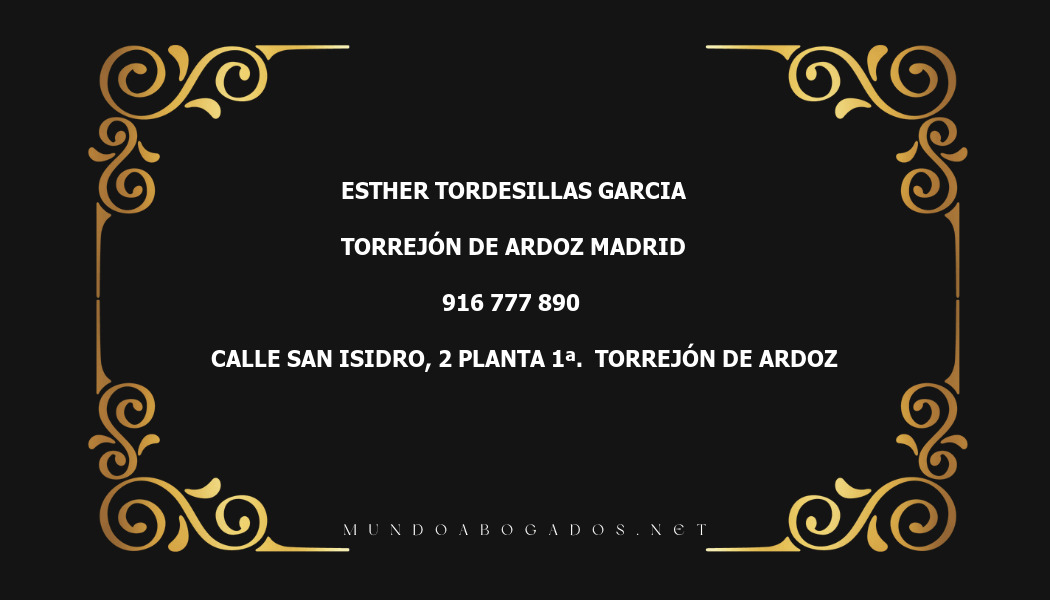 abogado Esther Tordesillas Garcia en la localidad de Torrejón de Ardoz