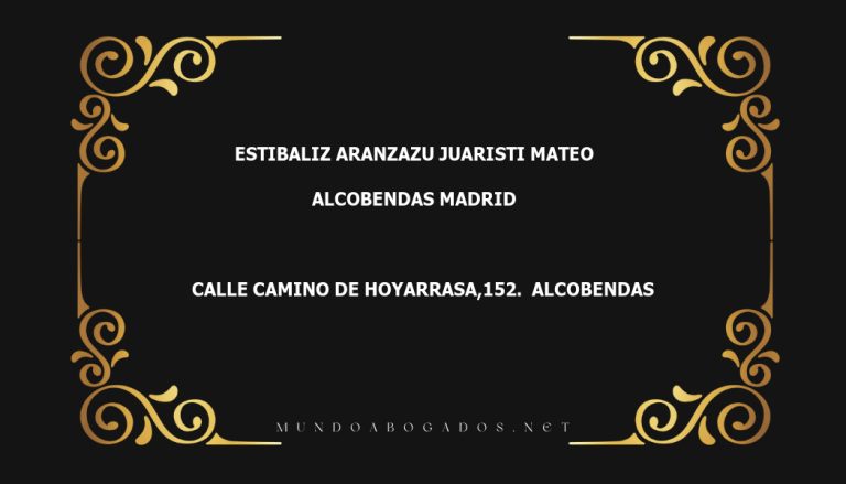 abogado Estibaliz Aranzazu Juaristi Mateo en la localidad de Alcobendas