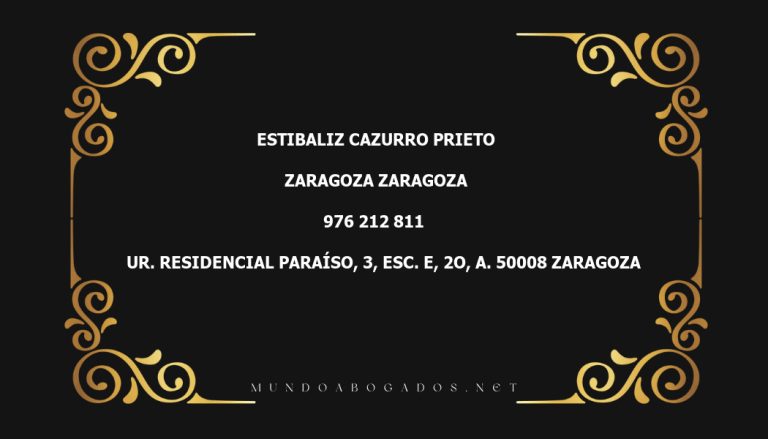 abogado Estibaliz Cazurro Prieto en la localidad de Zaragoza