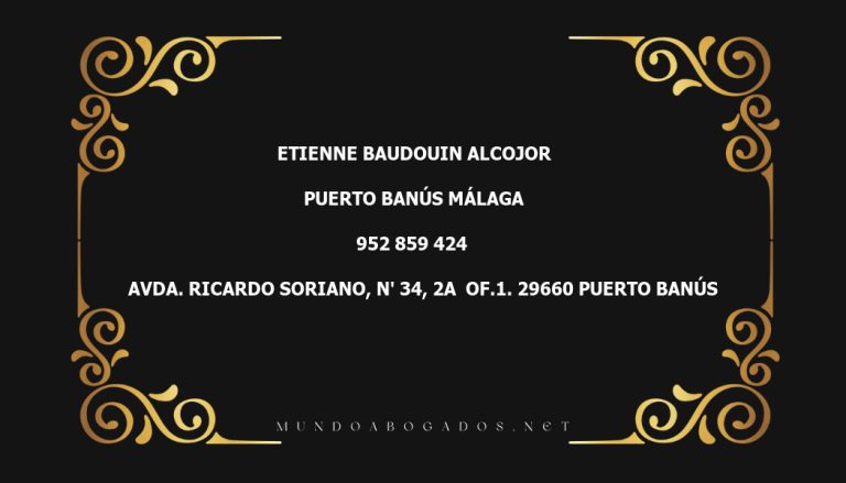 abogado Etienne Baudouin Alcojor en la localidad de Puerto Banús