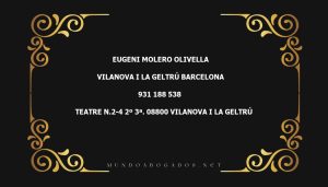 abogado Eugeni Molero Olivella en la localidad de Vilanova i la Geltrú