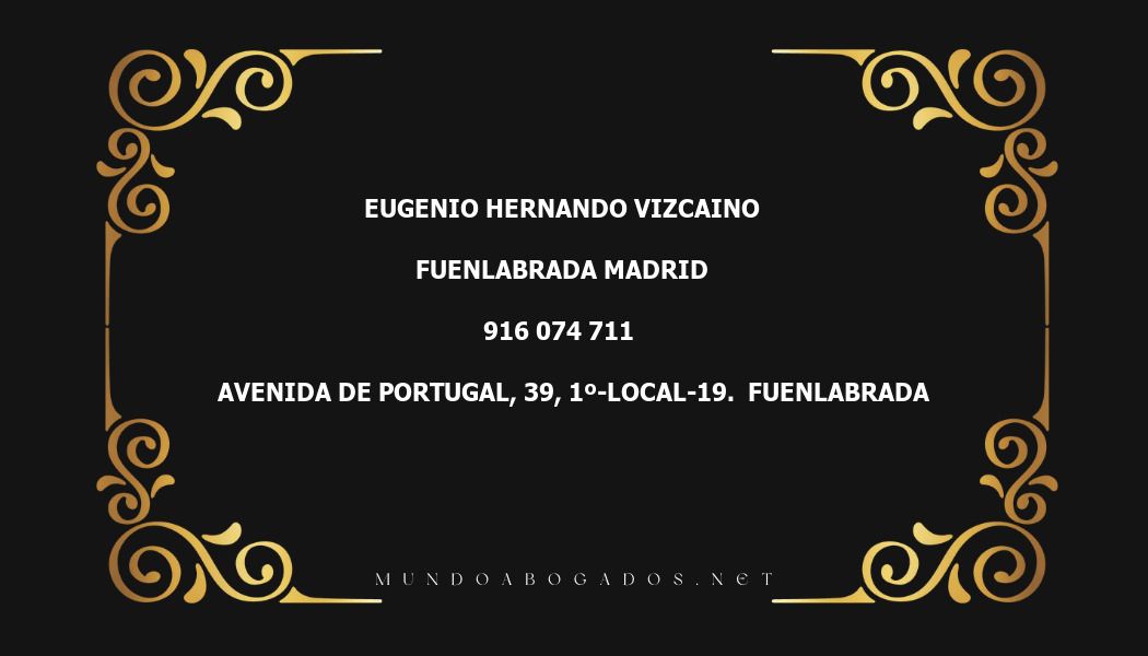 abogado Eugenio Hernando Vizcaino en la localidad de Fuenlabrada