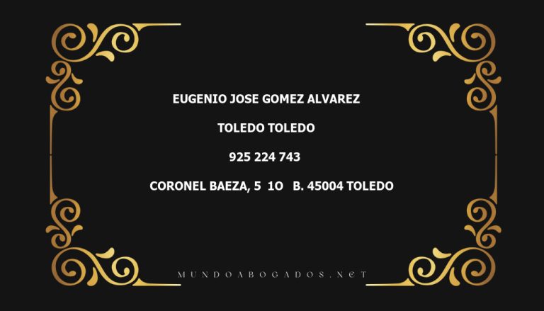 abogado Eugenio Jose Gomez Alvarez en la localidad de Toledo