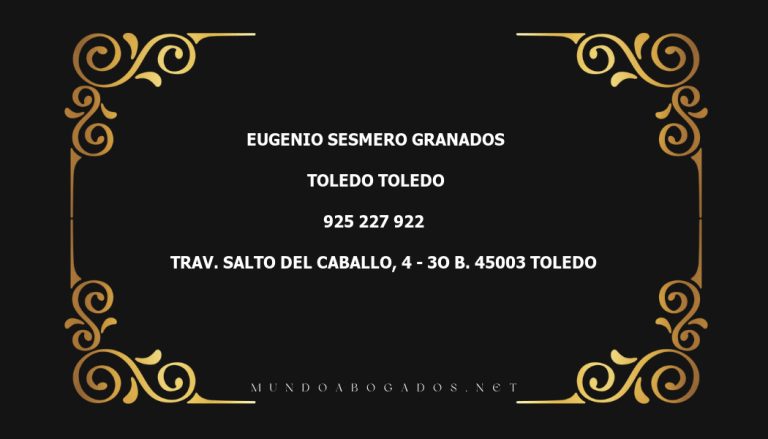 abogado Eugenio Sesmero Granados en la localidad de Toledo