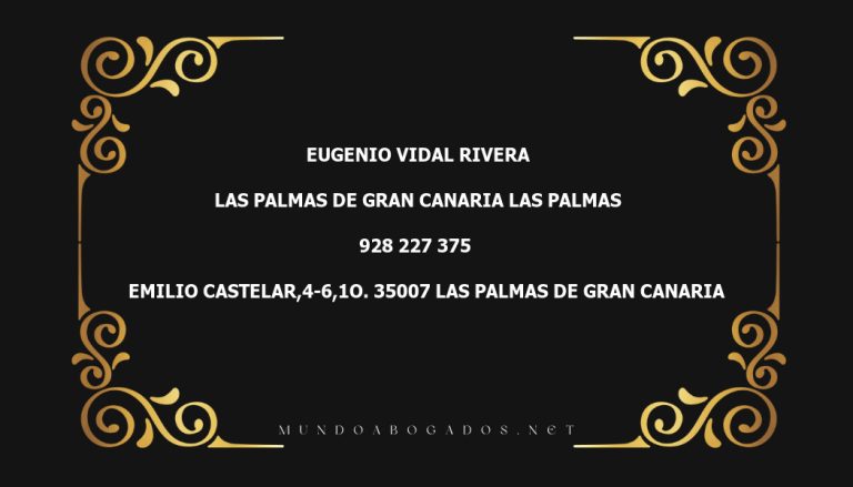 abogado Eugenio Vidal Rivera en la localidad de Las Palmas de Gran Canaria