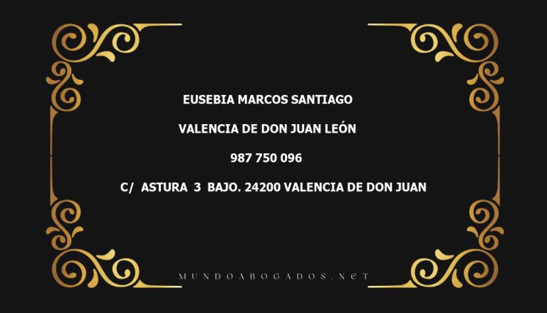 abogado Eusebia Marcos Santiago en la localidad de Valencia de Don Juan