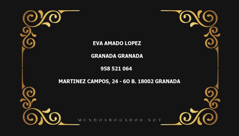 abogado Eva Amado Lopez en la localidad de Granada