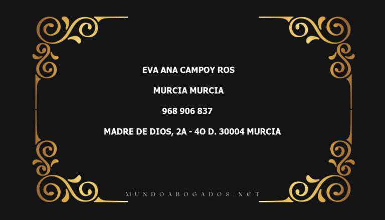 abogado Eva Ana Campoy Ros en la localidad de Murcia