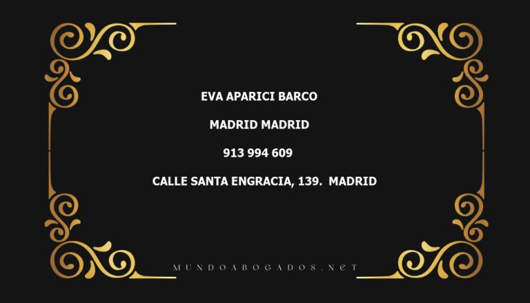 abogado Eva Aparici Barco en la localidad de Madrid