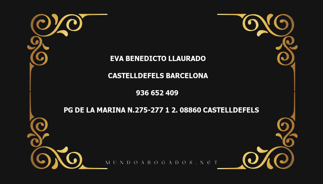 abogado Eva Benedicto Llaurado en la localidad de Castelldefels