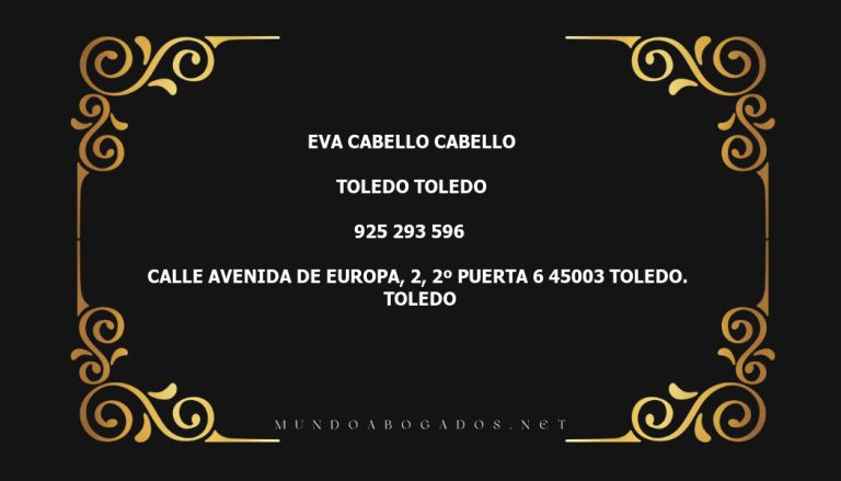 abogado Eva Cabello Cabello en la localidad de Toledo