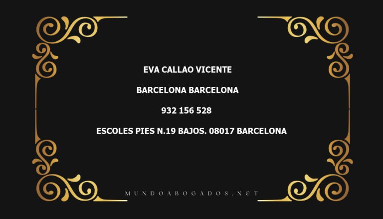 abogado Eva Callao Vicente en la localidad de Barcelona