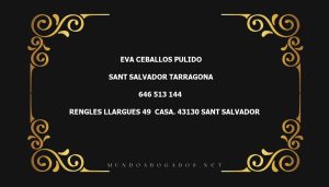 abogado Eva Ceballos Pulido en la localidad de Sant Salvador