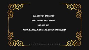 abogado Eva Céster Balletbò en la localidad de Barcelona