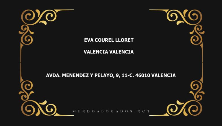 abogado Eva Courel Lloret en la localidad de Valencia