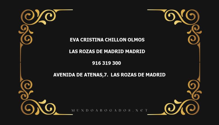 abogado Eva Cristina Chillon Olmos en la localidad de Las Rozas de Madrid