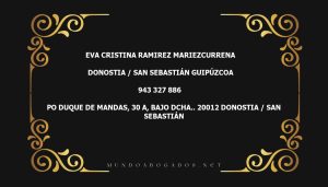 abogado Eva Cristina Ramirez Mariezcurrena en la localidad de Donostia / San Sebastián