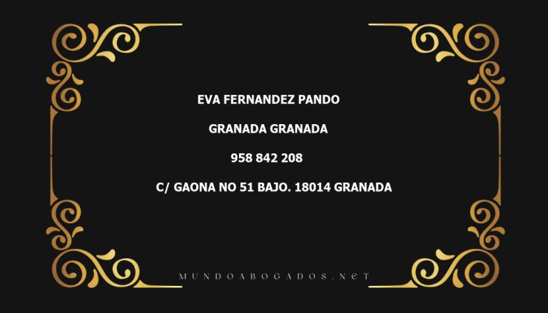 abogado Eva Fernandez Pando en la localidad de Granada