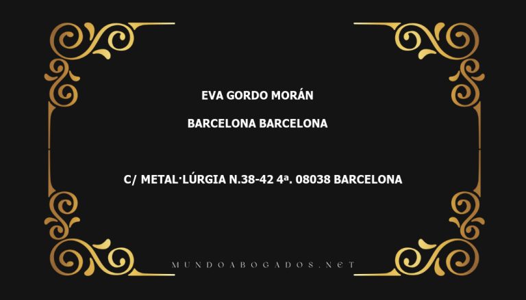 abogado Eva Gordo Morán en la localidad de Barcelona