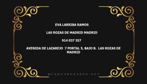 abogado Eva Larriba Ramos en la localidad de Las Rozas de Madrid