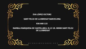 abogado Eva López Victori en la localidad de Sant Feliu de Llobregat