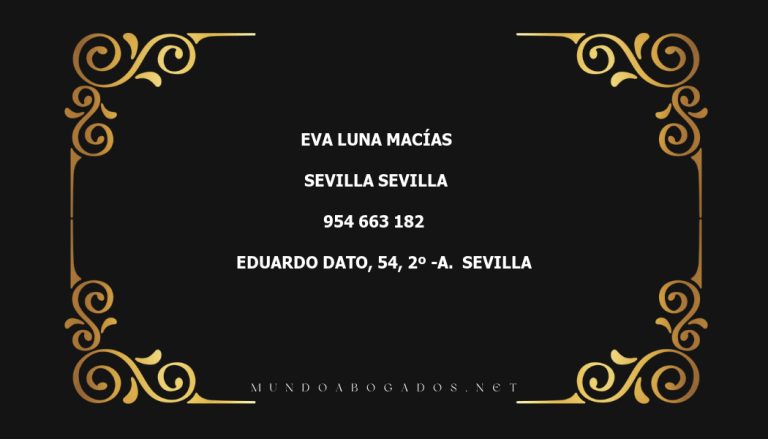 abogado Eva Luna Macías en la localidad de Sevilla