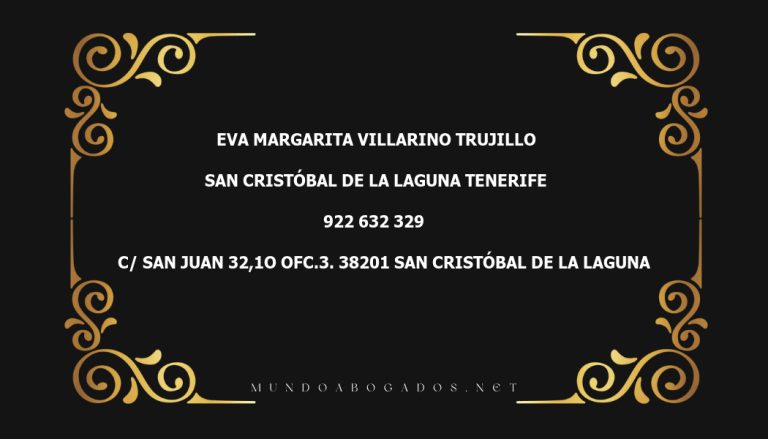 abogado Eva Margarita Villarino Trujillo en la localidad de San Cristóbal de La Laguna