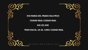 abogado Eva Maria Del Prado Isla Peco en la localidad de Ciudad Real