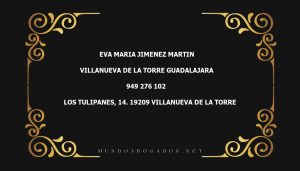 abogado Eva Maria Jimenez Martin en la localidad de Villanueva de La Torre