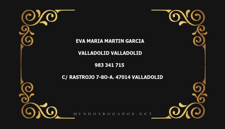 abogado Eva Maria Martin Garcia en la localidad de Valladolid