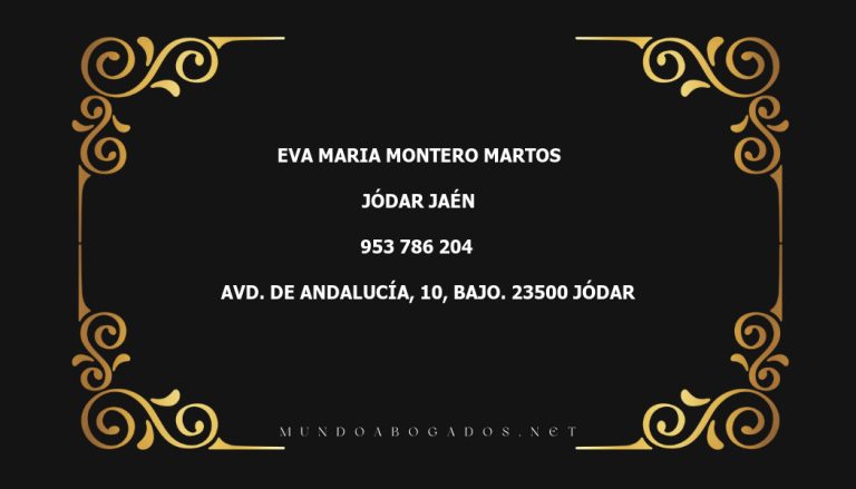 abogado Eva Maria Montero Martos en la localidad de Jódar