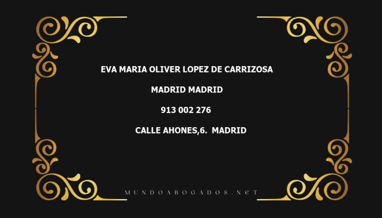 abogado Eva Maria Oliver Lopez De Carrizosa en la localidad de Madrid