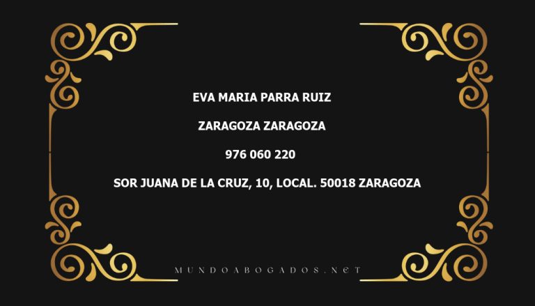 abogado Eva Maria Parra Ruiz en la localidad de Zaragoza