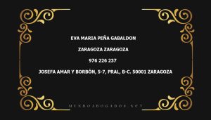 abogado Eva Maria Peña Gabaldon en la localidad de Zaragoza