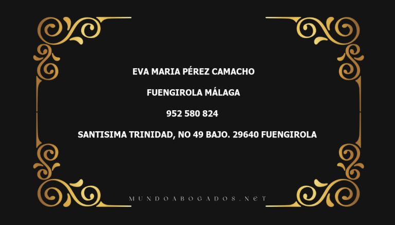 abogado Eva Maria Pérez Camacho en la localidad de Fuengirola