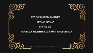 abogado Eva Maria Pérez Castillo en la localidad de Sevilla