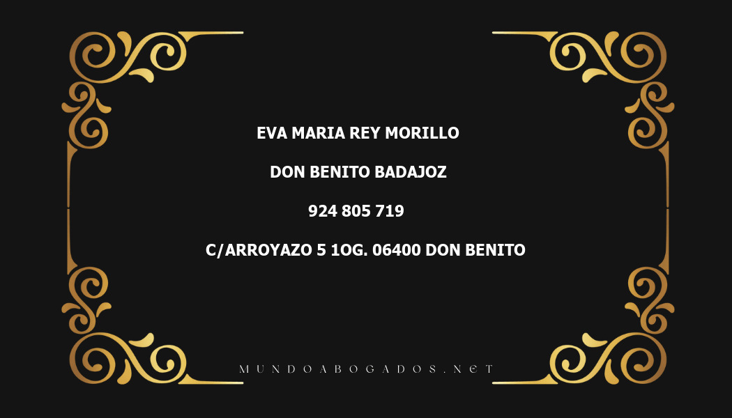 abogado Eva Maria Rey Morillo en la localidad de Don Benito