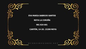 abogado Eva Maria Sabrojo Santos en la localidad de Noya