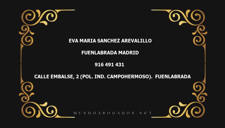 abogado Eva Maria Sanchez Arevalillo en la localidad de Fuenlabrada