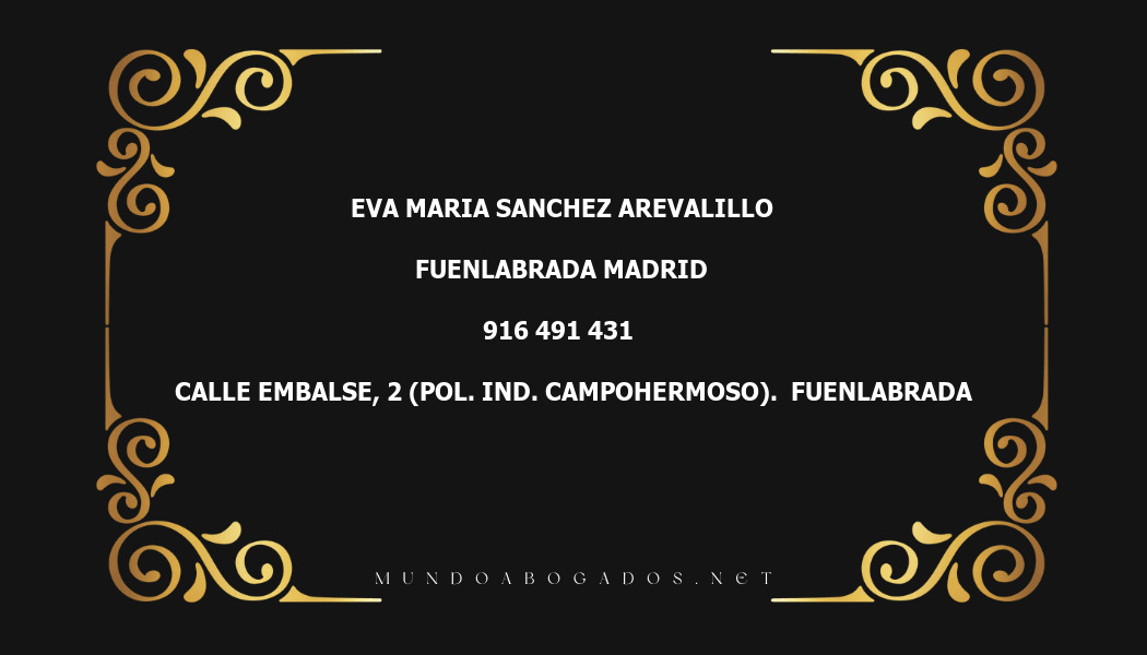 abogado Eva Maria Sanchez Arevalillo en la localidad de Fuenlabrada