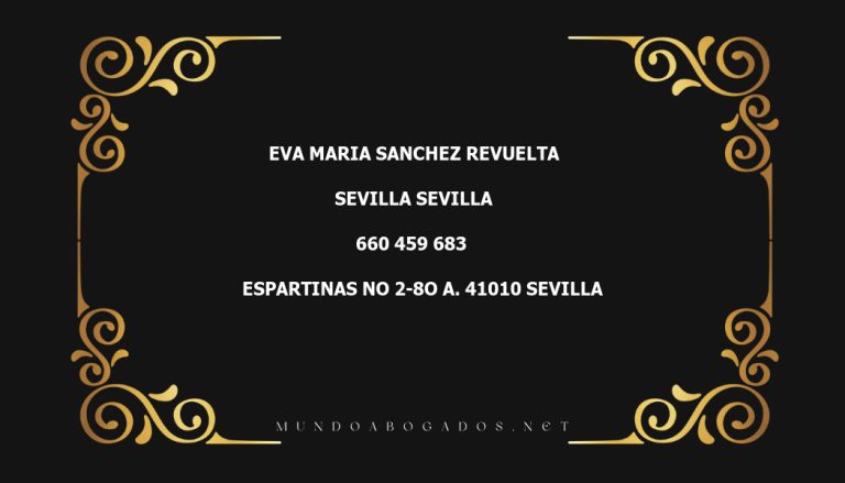 abogado Eva Maria Sanchez Revuelta en la localidad de Sevilla