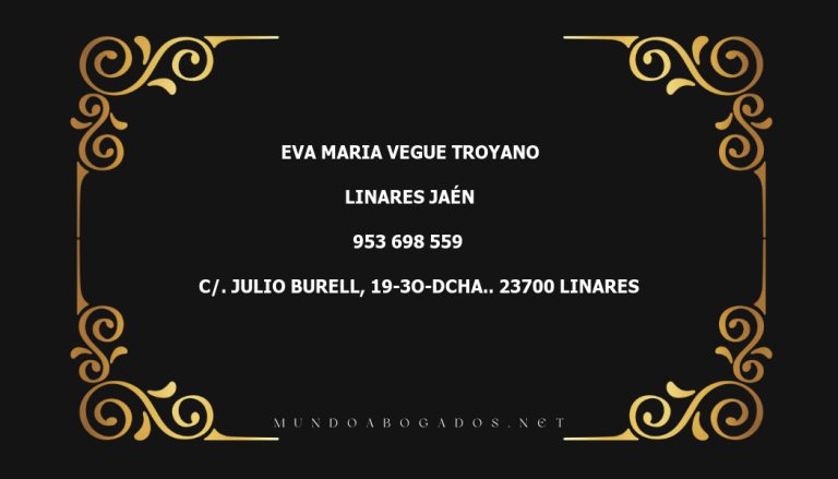 abogado Eva Maria Vegue Troyano en la localidad de Linares