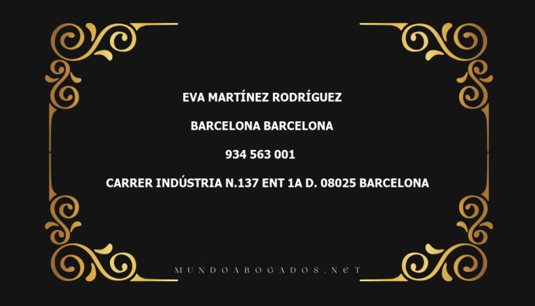 abogado Eva Martínez Rodríguez en la localidad de Barcelona