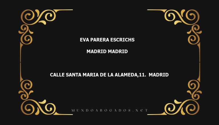 abogado Eva Parera Escrichs en la localidad de Madrid