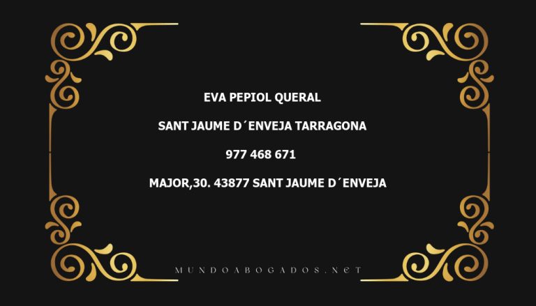 abogado Eva Pepiol Queral en la localidad de Sant Jaume D´Enveja