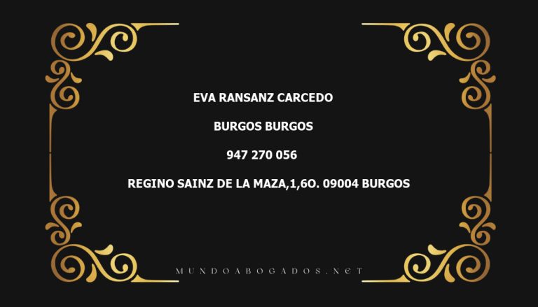 abogado Eva Ransanz Carcedo en la localidad de Burgos